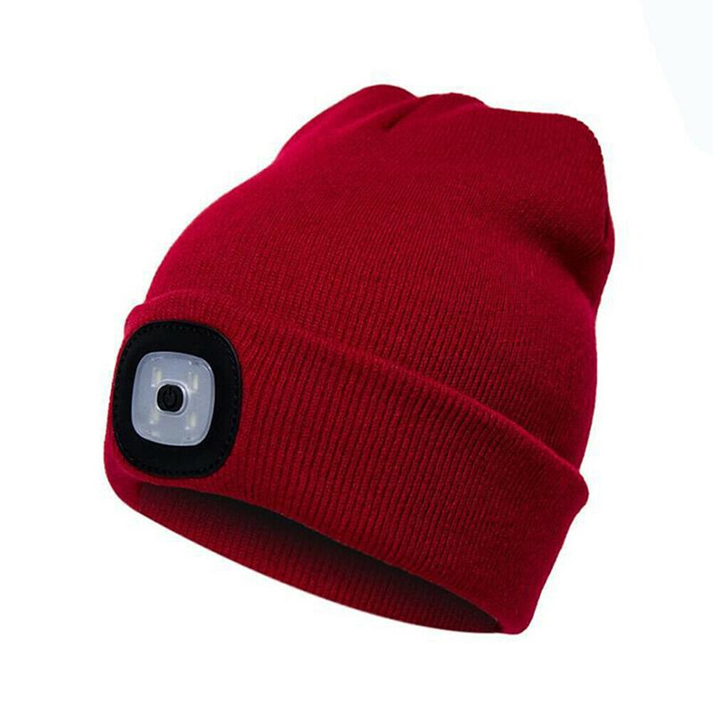 Plein air unisexe LED bonnet chapeau avec USB Rechargeable batterie haute puissance lumière hommes et femmes comme roman pratique: red