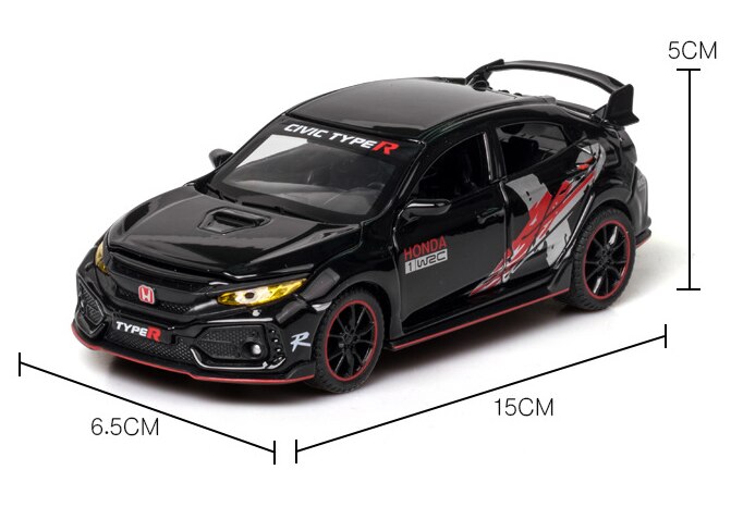 Toy 1:32 HONDA CIVIC TYPE-R Diecasts &amp; Vehicles Metal Car Model Sound Light Toys For Children Christmas Collection