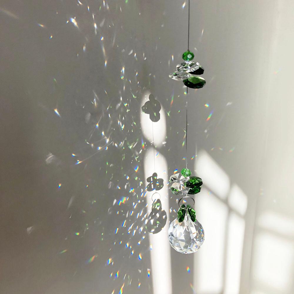 Green Crystal Suncatcher Regenboog Collectie Raam Zon Catcher Ornament Handgemaakte Cadeau Voor Familie, Kerstcadeau