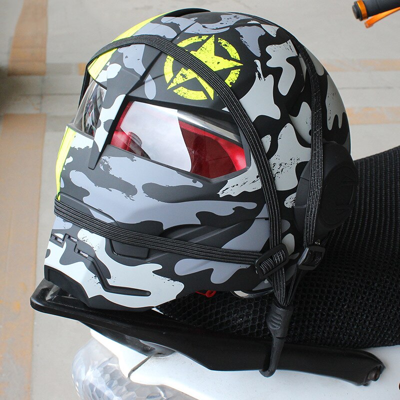 LMoDri-Correa de cuerda elástica para casco de motocicleta, Flexible, retráctil, con 2 ganchos