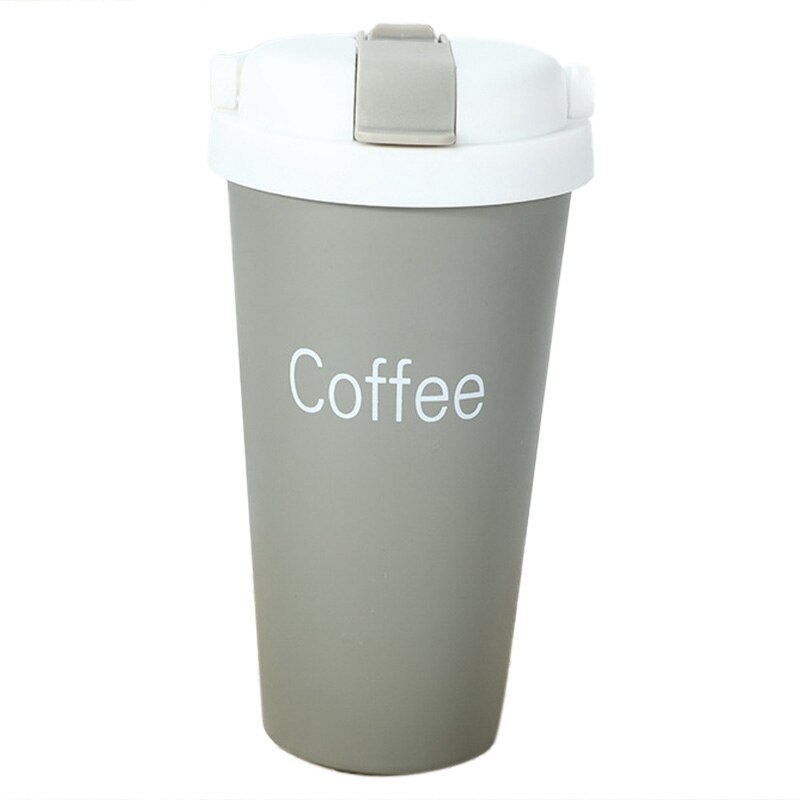304 Stainless Steel European Straw Coffee Cup Office Insulation Cup Outdoor Leisure Car Grinding Cup: Dark Gray