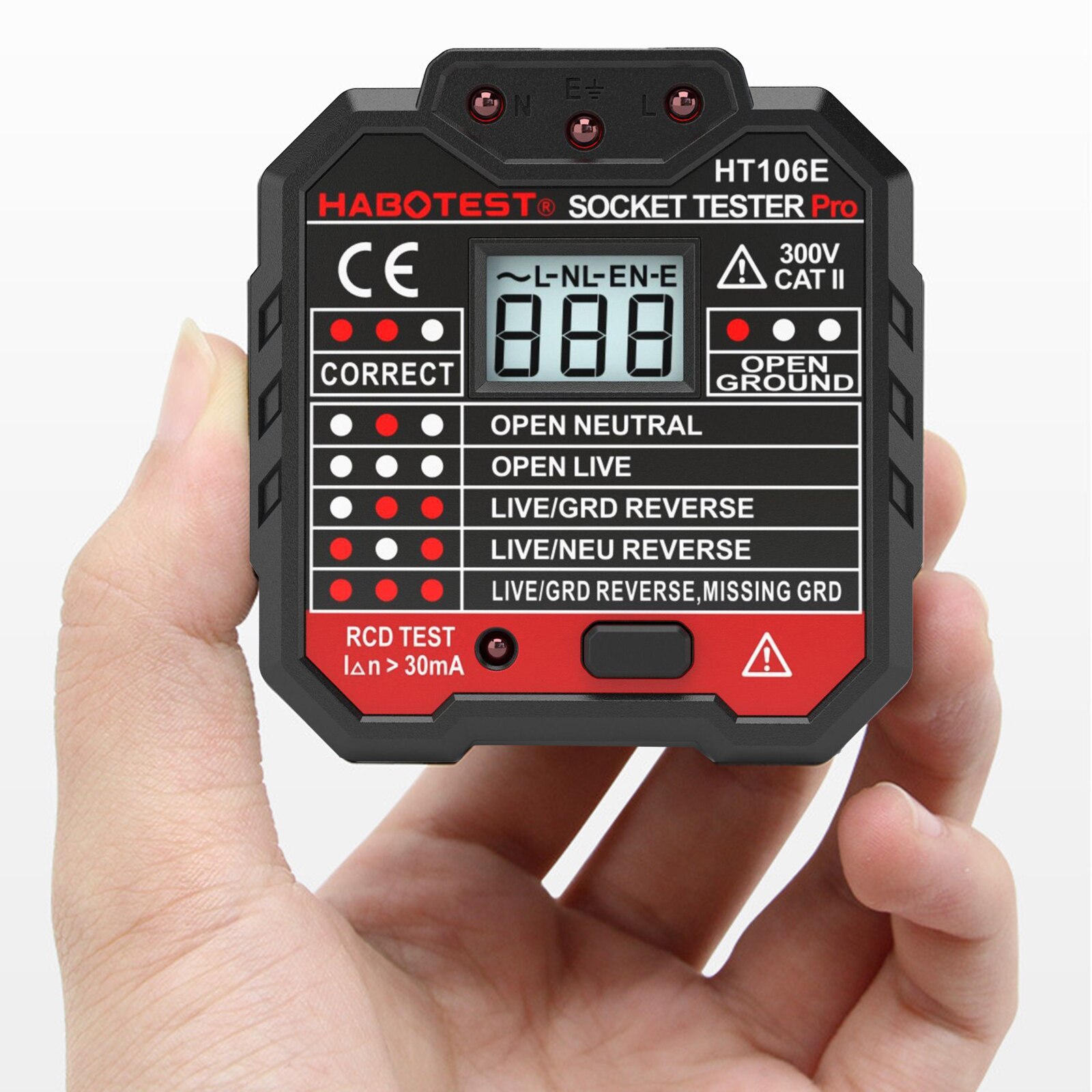 Stopcontact tester digitaal display draagbare plug-in spanningstester polariteit spanningstester wandstekker fasecontrole