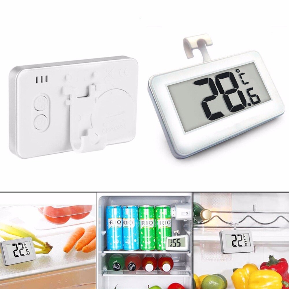Ampio Display LCD Frigorifero Termometro Display Digitale Impermeabile Frigorifero Congelatore Gancio Appeso Magnete Del Basamento Attrezzo Della Cucina