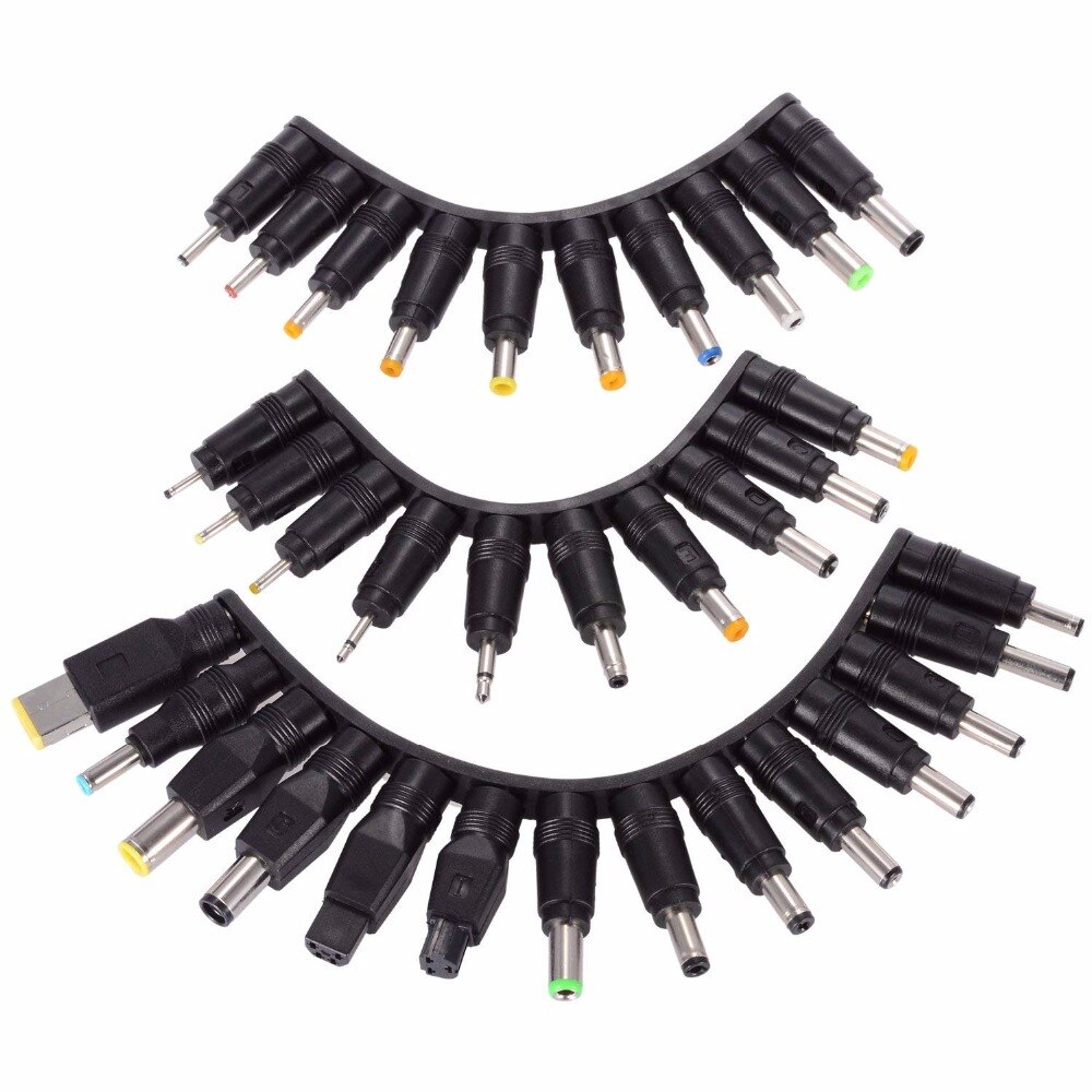 34 stuks Universele Laptop Notebook Input DC Plug Set Jack Tips voor Lenovo Toshiba Dell HP Asus en Meest Laptops