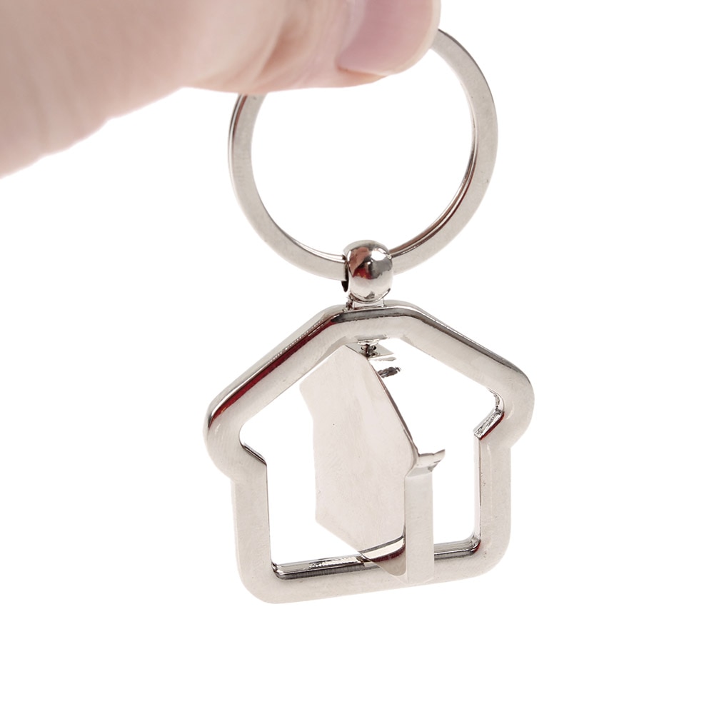 360 Degree Rotating House Keychain Key Ring Spin House Keychains Novelty for Events Hanging Ornament
