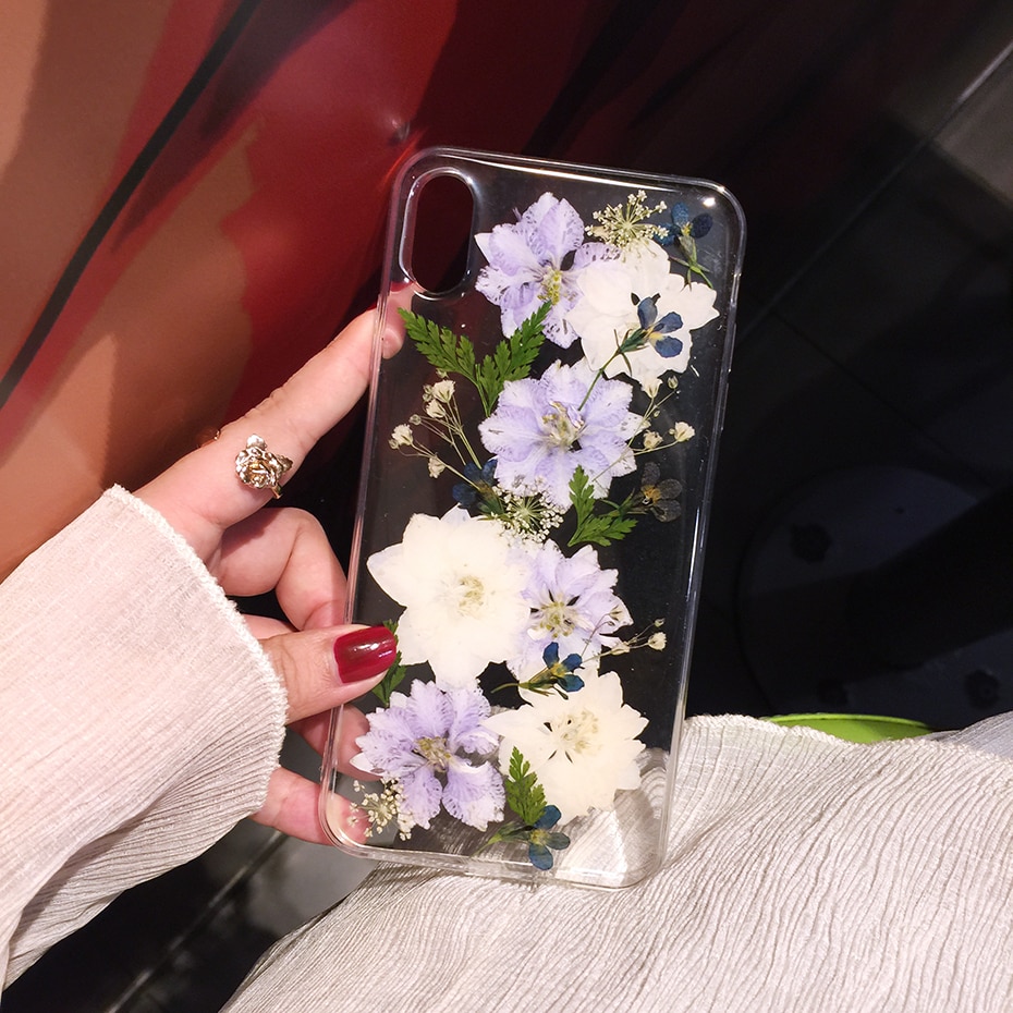 Qianliyao Reale Secchi Fiori Cassa Del Telefono Per Samsung Galaxy A10 A20 A30 A30S A40 A50 A70 A51 A71 Custodia Morbida trasparente Della Copertura Floreale