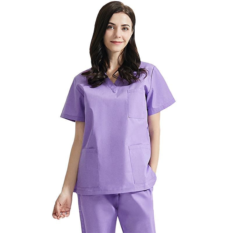 Operating clothes Hospital hand-washing clothes separate suit Surgeon operating room coveralls brush hands oral dental: Brown / M