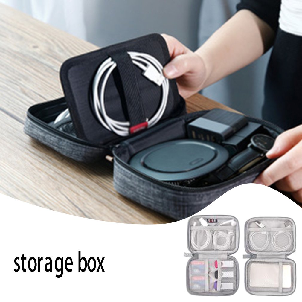Digital Storage Bag Data Cable Headsets Bag Portable Mobile Hard Disk Storage Bag Travel Storage Desktop Storage