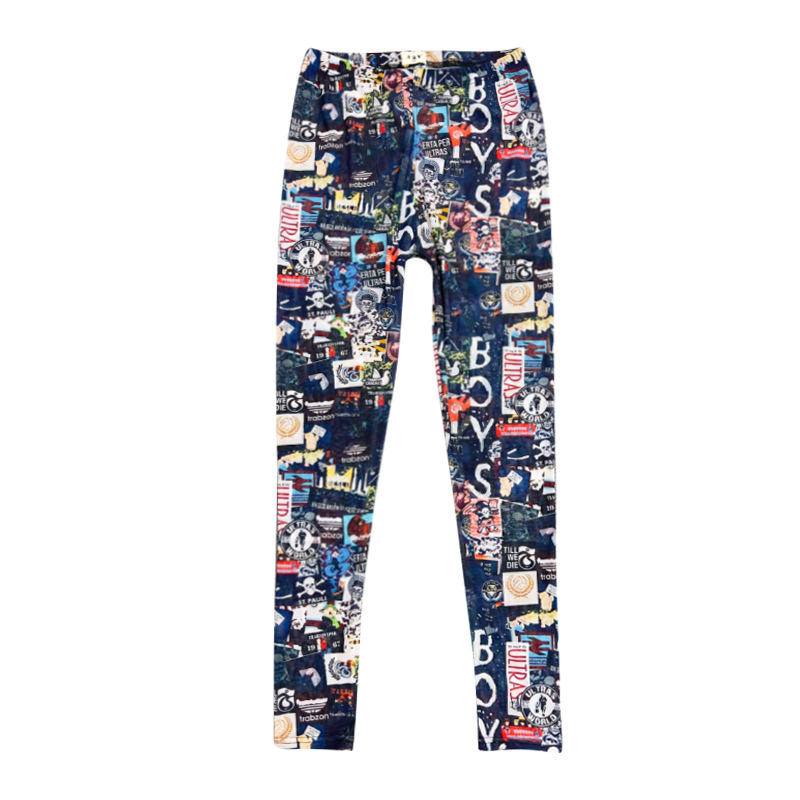 Spring Summer Women Y2K Cute Boston Terrier Graphic Stretch Tulle Leggings See-through Patterned Paisley Print Pants: One Size / Dark Grey