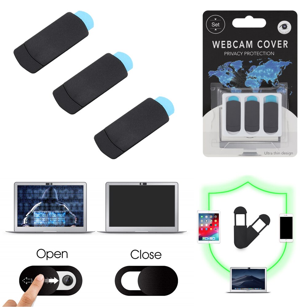 3Pcs Ultra Dunne Webcam Cover Plastic Universele Camera Cover Voor Web Laptop Iphone Pc Laptops Stickers Security Camera Sticker