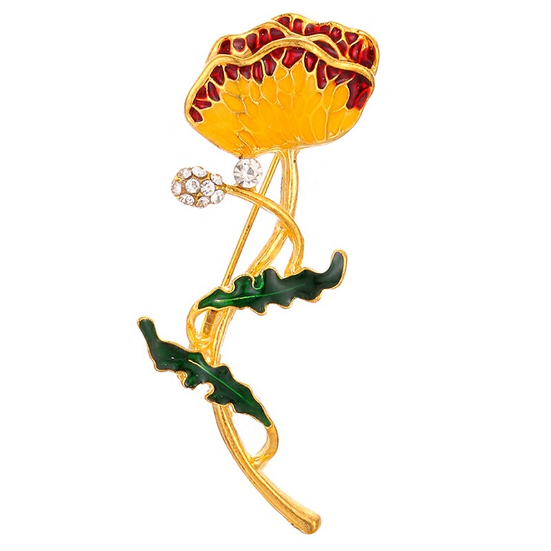 Vintage Flower Rose Tulip Umbrella Orchid Rhinestone Pins And Brooches For Women Collar Lapel Pins Badge Brooch Jewelry Female