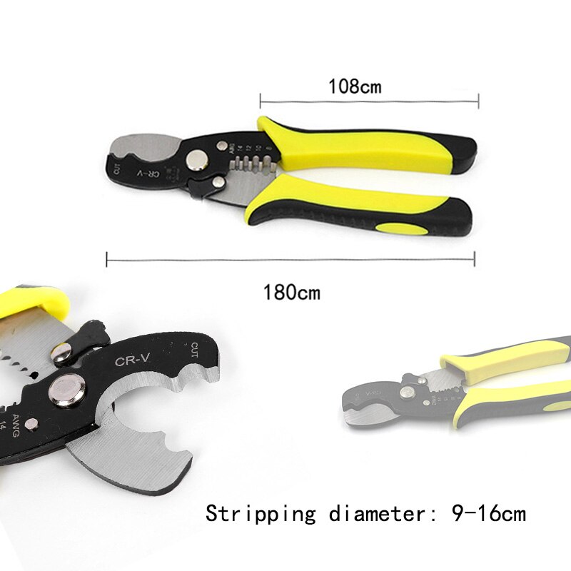 1PCS Automatic Wire Stripper Pliers Cable Stripping Crimper Crimping Tools Multifunction Fit 8/12/14/16 AWG Wire Pliers: A
