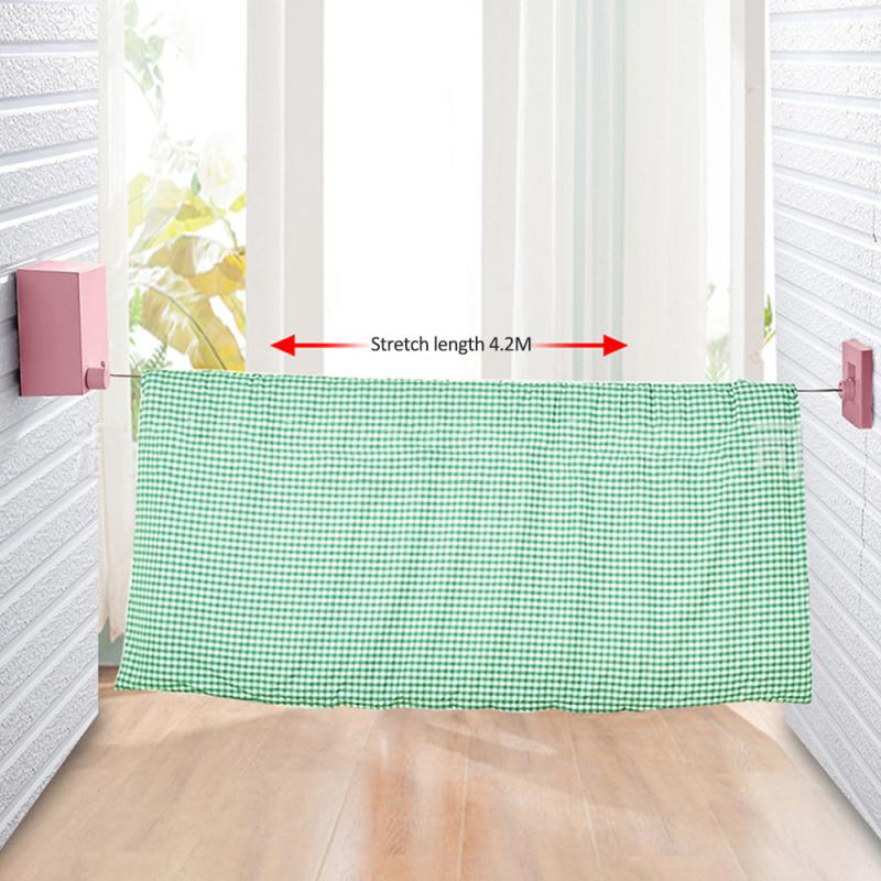 Tendedero retráctil para balcón, colgador de pared del Hotel, telescópico Invisible, colgador de ropa interior, cuerda secadora de ropa