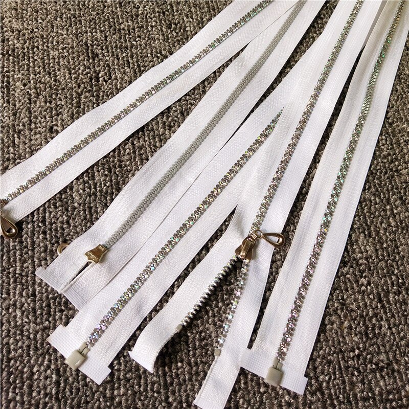 U PICK 8 pièces résine brillante multicolore Double extrémités fermetures à glissière fermeture éclair en résine Meete extrémité ouverte 60 cm pour bricolage sac à dos canapé Garm
