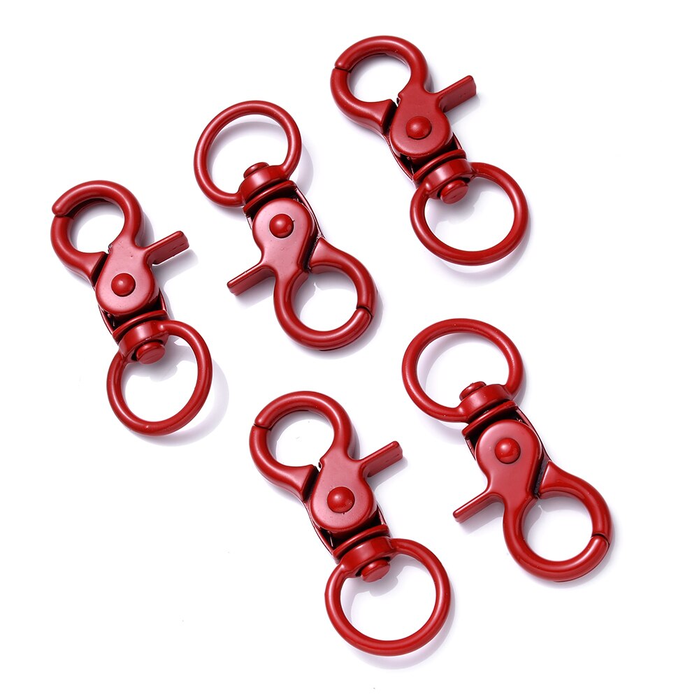 IYOE 5 sztuk 20x43mm Multicolor karabińczyk haki do tworzenia biżuterii znalezienie DIY brelok koniec złącze torebka Toy Doll Hook: red