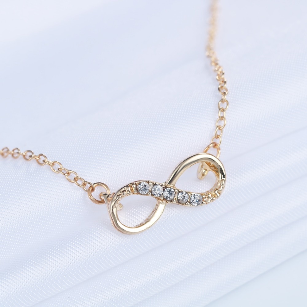 Chereda Gold Silver Plated Tiny Infinity Pendant Necklace Lovely Promise Symbol Charm for Women Best Necklaces