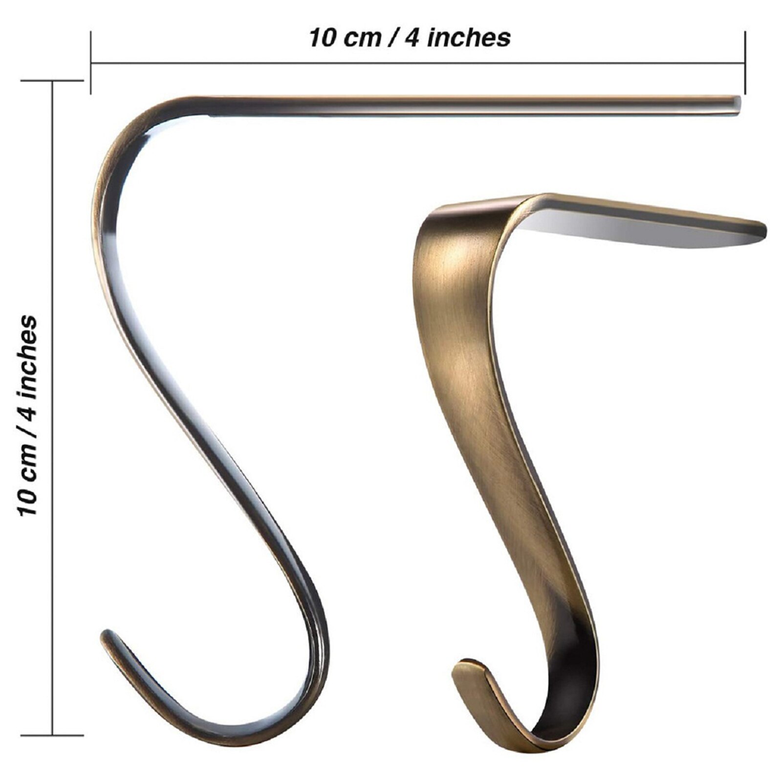 1Pcs Draagbare Kerstsok Houders Xmas S-Vormige Haken Home Metalen Kousen Hangers, haard Guirlande Schoorsteenmantel Met Grips