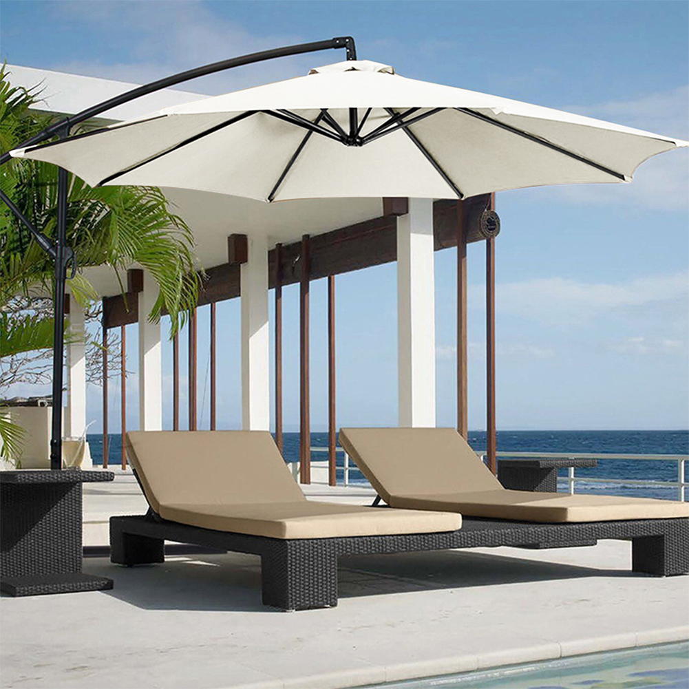 Parasol de 6 huesos sin soporte, sombrilla de 2m, tela reemplazable, protección UV impermeable para exteriores, playa y jardín