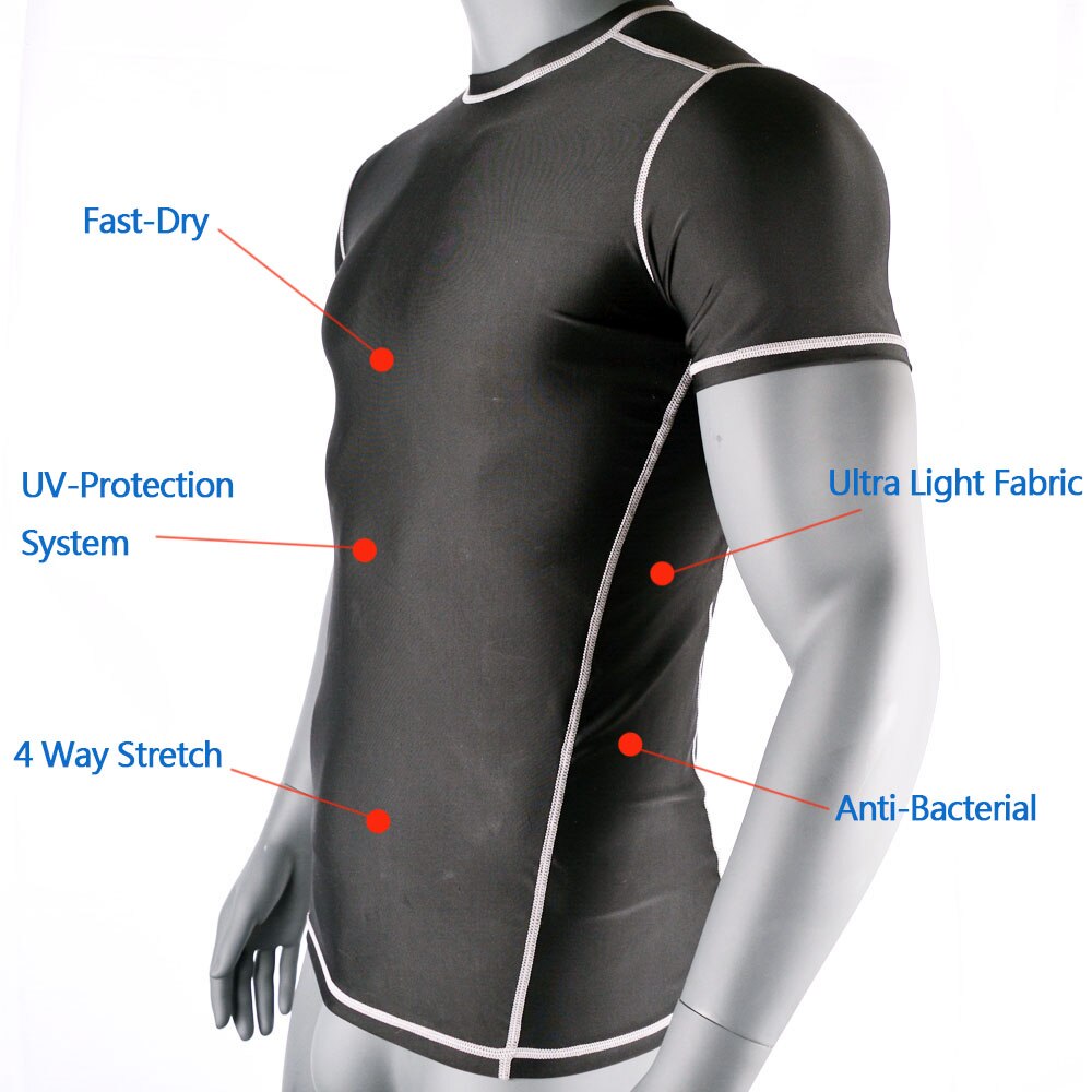 Men Workout fitness bodybuliding t shirt Exercise Clothing Men Lycra Compression Tights Tanks Shirt Crossfit Tee Shirt