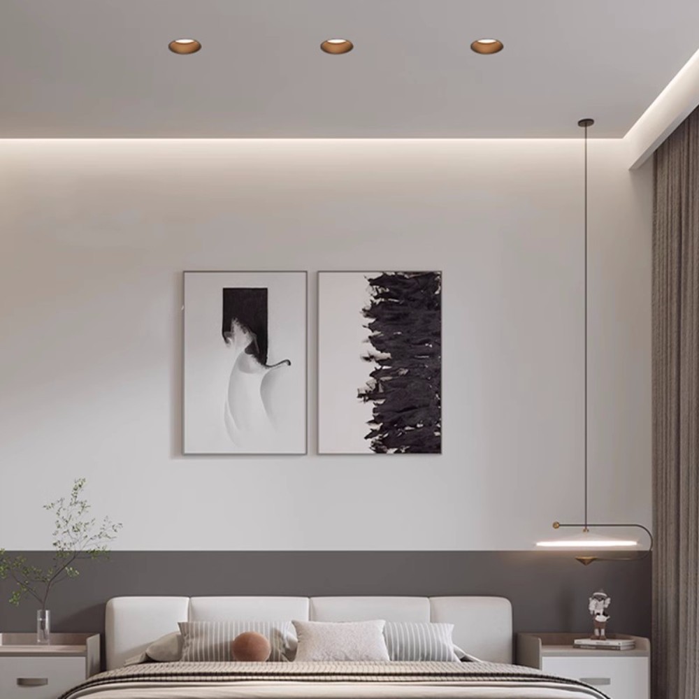 LED Recessed Spot Light Borderless Downlight Living Room Spotlight 7.5CM 9.5CM Hole Downlight Minimalist Bedroom Light