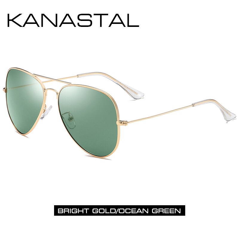 Luftfahrt Sonnenbrille Männer Frauen Nacht Vision Weibliche Polarisierte Sonne Gläser Für Fahren Pilot Twin Strahl Anti-Glare Brillen UV400: Green / Without Package