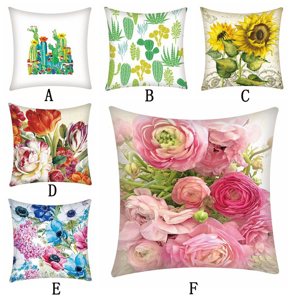 Cojín decorativo de estilo europeo para el hogar, funda de almohada para el sofá con flores rosas, estilo mediterráneo 1.588