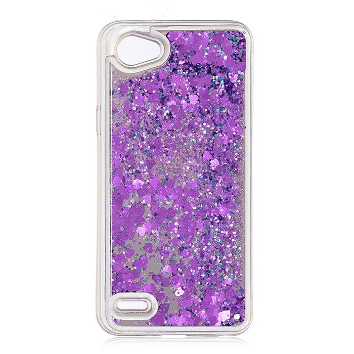 Dynamische Vloeibare Drijfzand Glitter Telefoon Case Voor LG Q6 Spiegel Case Back Cover Voor LG Q6A Q6 Alpha M700 Q6 Plus X600 Case 5.5": Purple