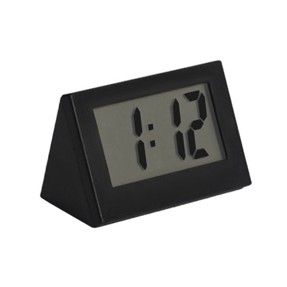 Mini LCD Digital Table Dashboard Desk Electronic Clock For Desktop Home Office Silent Desk Time Display Clock: black