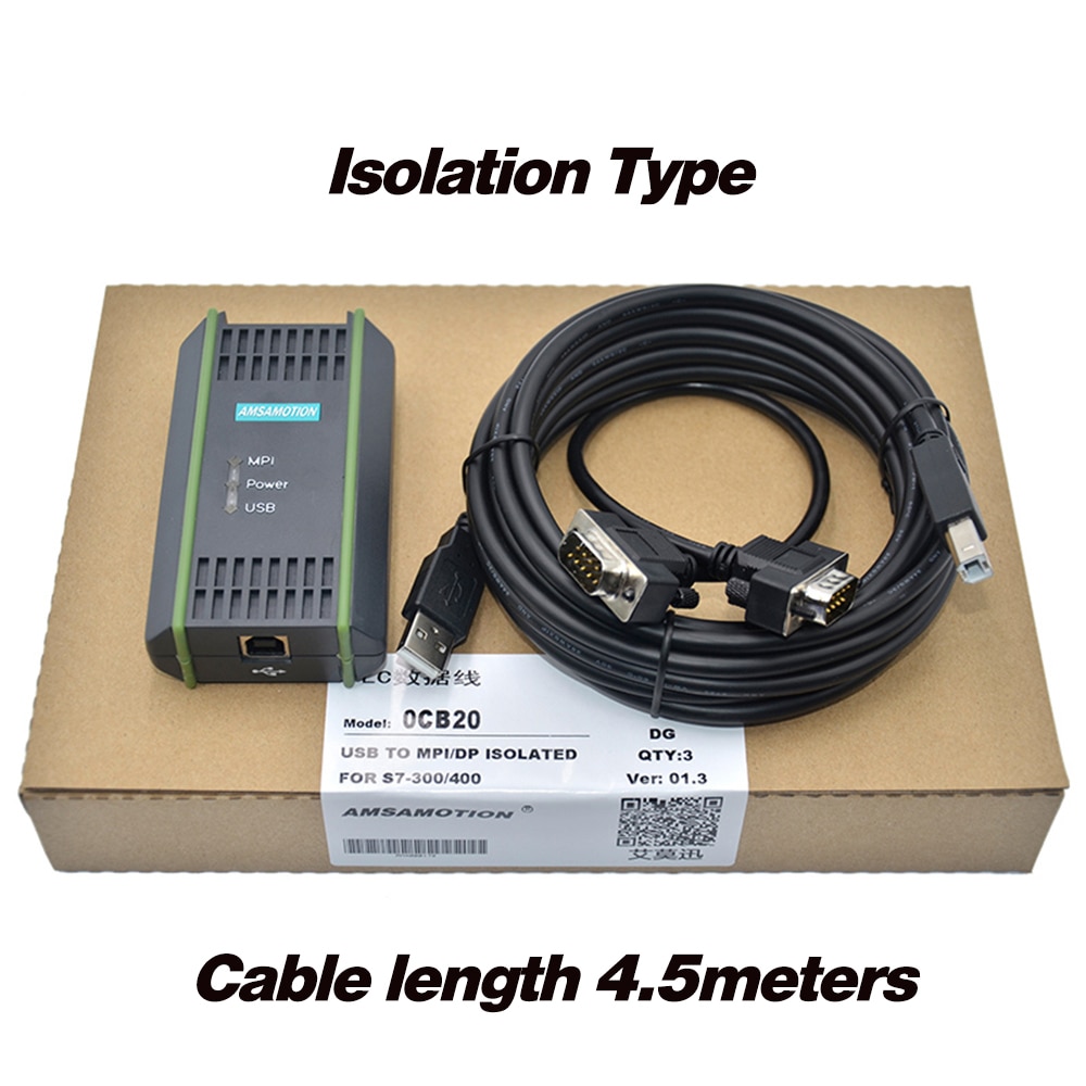 USB-MPI Cable 6ES7 972-0CB20-0XA0 USB To MPI/DP/PPI Network Adapter FOR Siemens S7-200/300 /400 plc System