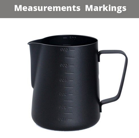 Jarra de Espumador de leche, cafetera de acero inoxidable negra mate, adecuada para café, Latte Y Espumador de leche: Gris / 600 ml