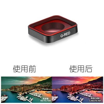 Filtros de cámara de acción para GoPro Hero 5 6 7, filtro a prueba de agua UV CPL ND, juego de filtros de Color Hero5 Hero6 7, accesorios para exteriores: Gradually red