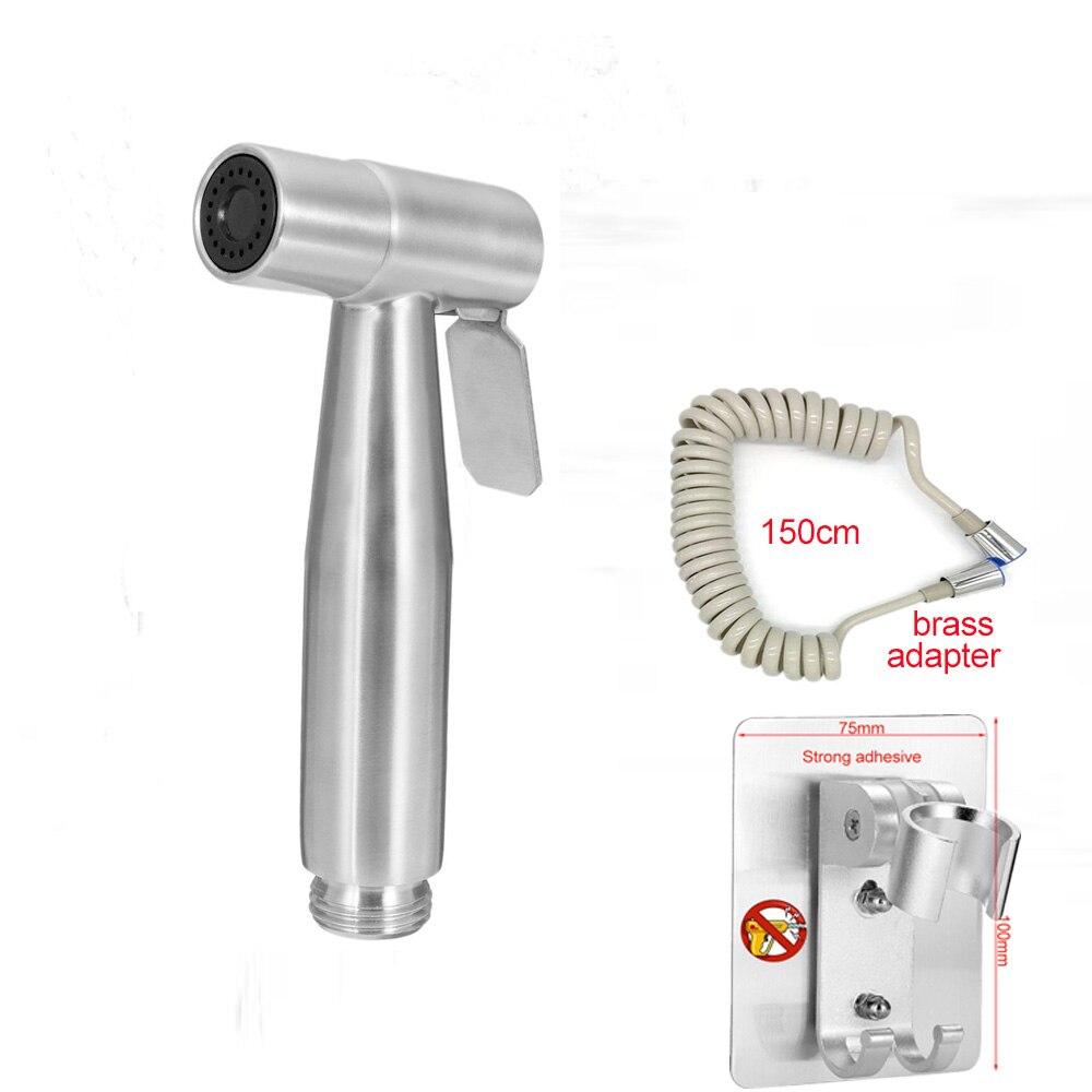 Wetips stål håndholdt hygiejnisk bruser bærbar toilet vandsprøjte toilet bidet mixer bidet hoved hygiejnisk bruser bidet vandhane: Bidet sæt 10