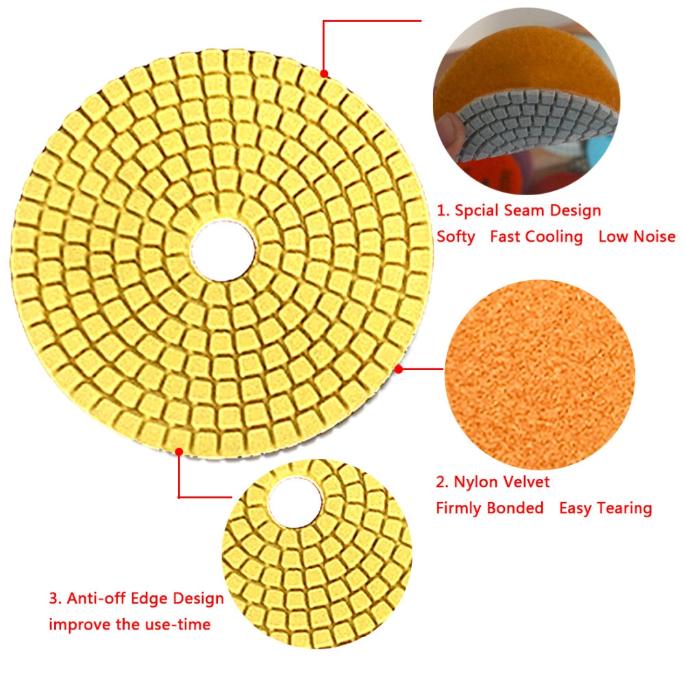 4" Wet Diamond Grinding Disc Rotary Abrasive Tool Sanding Disc Polishing Wheel Pad Concrete Stone Circular Sandpaper