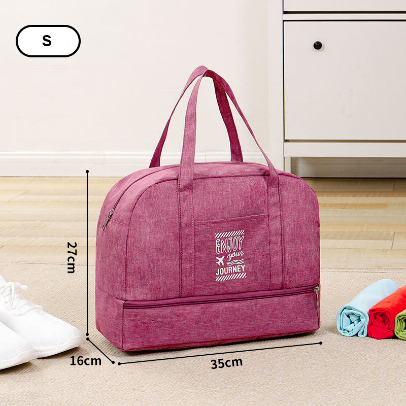 Waterproof Travel Duffle Bags Men Weekend Handbag Large Capacity Clothes Socks Shorts Tote Organizer Suitcase Luggage Accessorie: A Red S