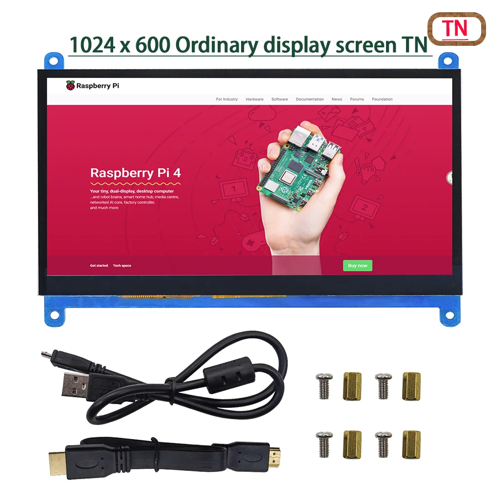 1024 x 600 tragbares 7-Zoll-Touch-HDMI-Display, Touchscreen-Panel, HDMI-Himbeer-Display, LCD-DIY-Monitor, HD-Display, PC-Monitor, IPS: Grey