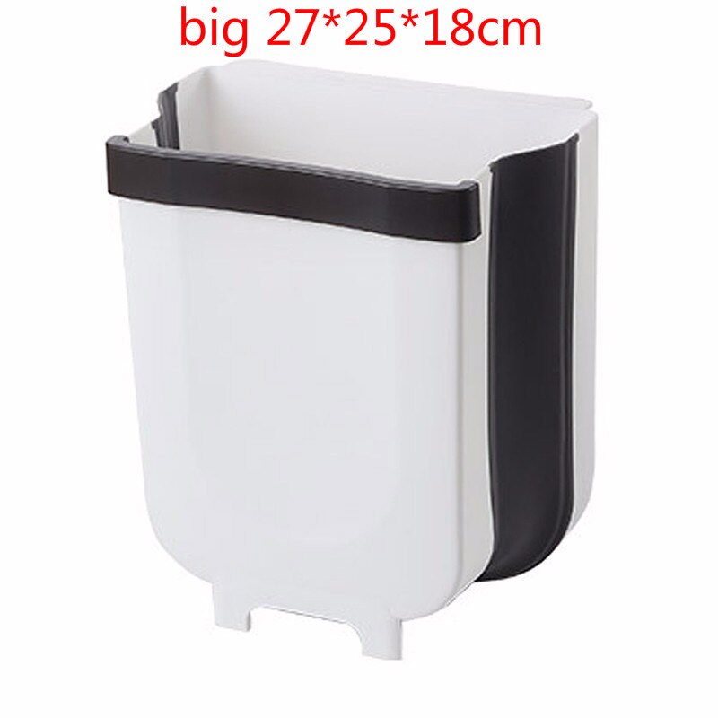 Folding Waste Bin Kitchen Cabinet Door Hanging Trash Bin Wall Mounted Trashcan For Kitchen Bathroom Toilet Car Waste Storage: 2 big