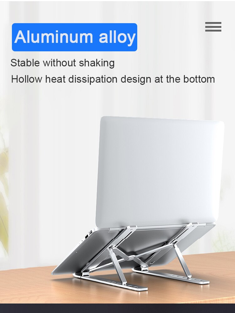 laptop stativ til macbook pro bærbar pc-stativ aluminiumslegering sammenleggbar tablett stativbrakett laptop holder til bærbar pc