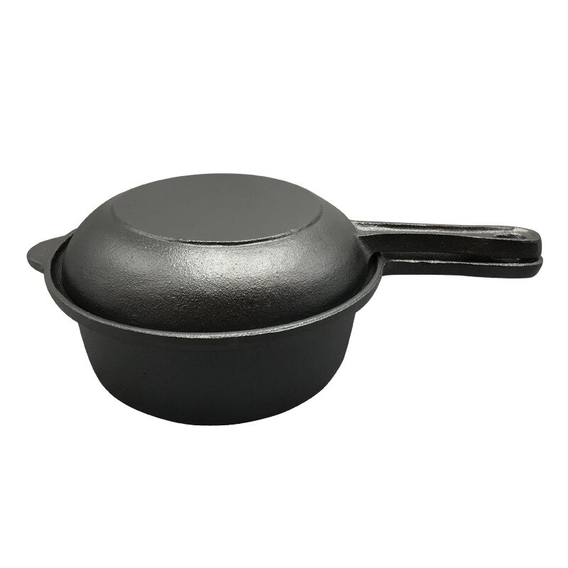 Gietijzer Melk Pan Dual Purpose Pan Pan Ongecoat Soeppan Inductie Fornuis Gasfornuis Universele: Default Title