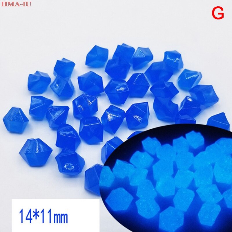 300Pcs Garden Decoration Luminous Pebbles Stones Fish Tank Pebble Aquarium Rocks: Blue