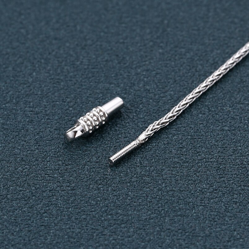 S925 collana in argento Sterling retrò tendenza corda di canapa tessitura donna argento tailandese personalità retrò corda catena collana gioielli