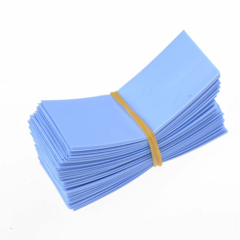 100 stück 18650 batterie verpackung PVC schrumpfen schläuche Vorgeschnittenen Vorgeschnittenen ZP: LightBlue
