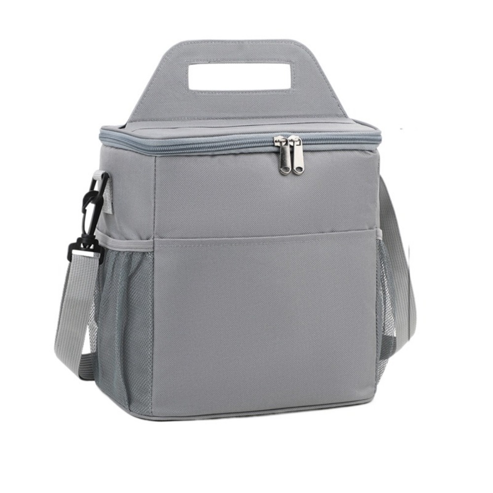 Large Capacity Insulated Cooler Bags Portable Thickened Lunch Food Thermal Box with Handle Removable Strap Insulated Lunch Bag: army green