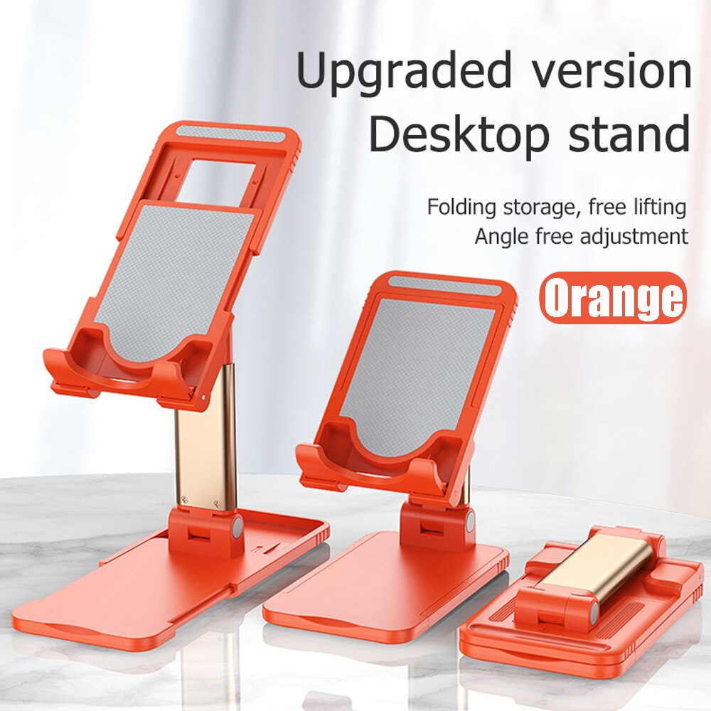 Stasjonær nettbrettstativ til ipad pro 11 10.5 luft 3 10.2 mini justerbar sammenleggbar soporte nettbrettholder til ipad-stativ: Oppgrader oransje