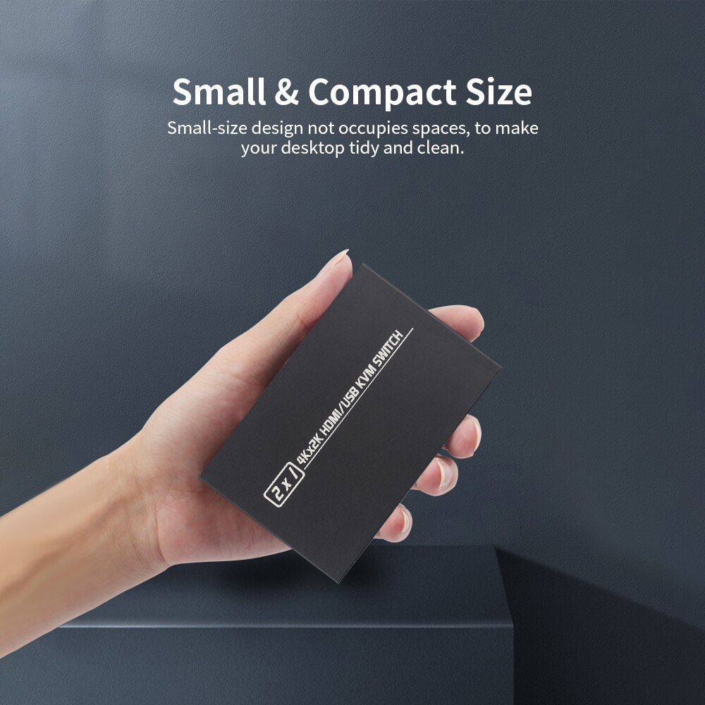 AIMOS AM-KVM 201CL 2-in-1 HDMI-compatible/USB KVM Switch Support HD 2K*4K 2 Hosts Share 1 Monitor/Keyboard&amp; Mouse Set KVM Switch