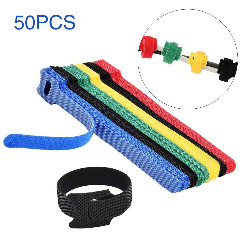 50pcs Cable Ties Magic Sticker Hook Loop Office Re... – Grandado