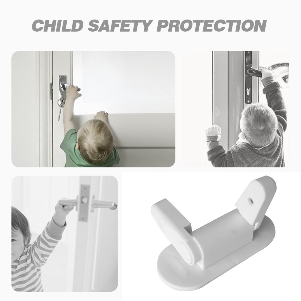Universal dørhåndtagslås børne babysikkerhedslås rotationssikker dørklæbende sikkerhedslås håndtagslås til hjemmet
