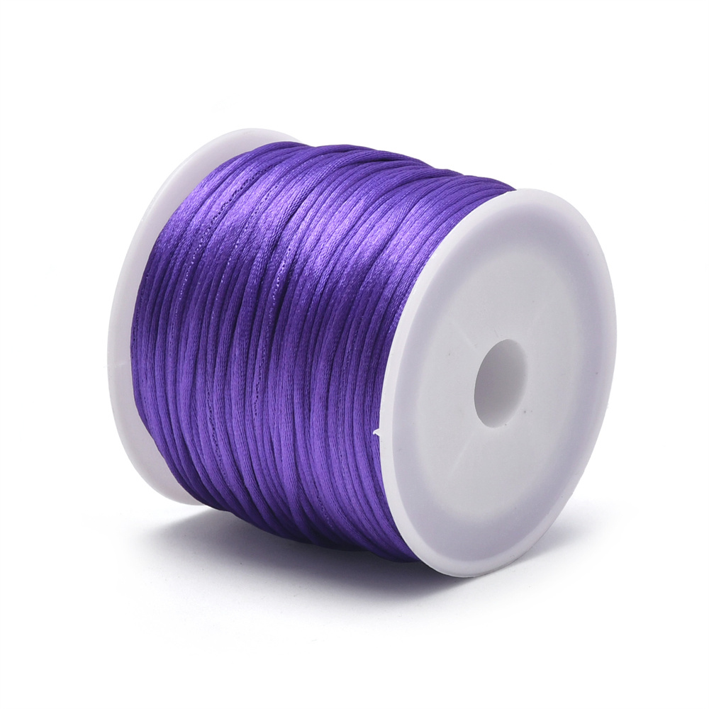 Cordón de cola de rata satinada para manualidades de 1,5 mm de nailon para nudo chino, macramé, adornos, fabricación de joyas, 24 yardas: Verde
