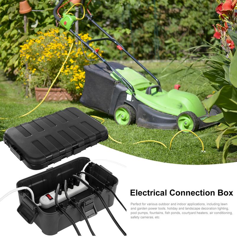 Utomhus elbox förlängningssladd skyddslåda väderbeständig elförlängningssladd skydd för luftkonditioneringsapparater trädgårdsverktyg