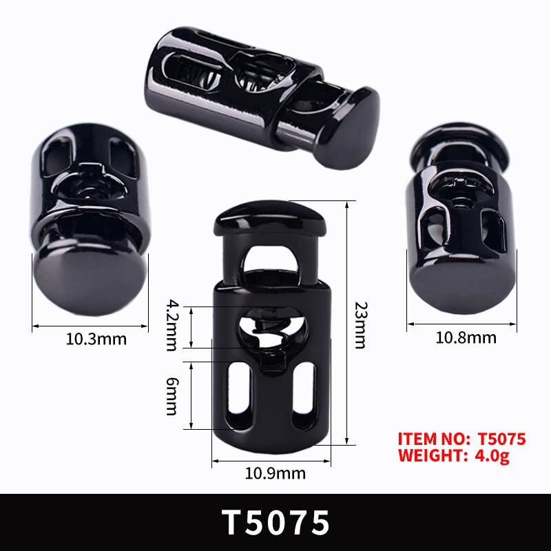 20pcs Metal Toggle Spring Loaded Cord Locks Drawstring Rope Clip End Round Ball Sliding Fasten Button Lanyard Paracord Stopper: 3