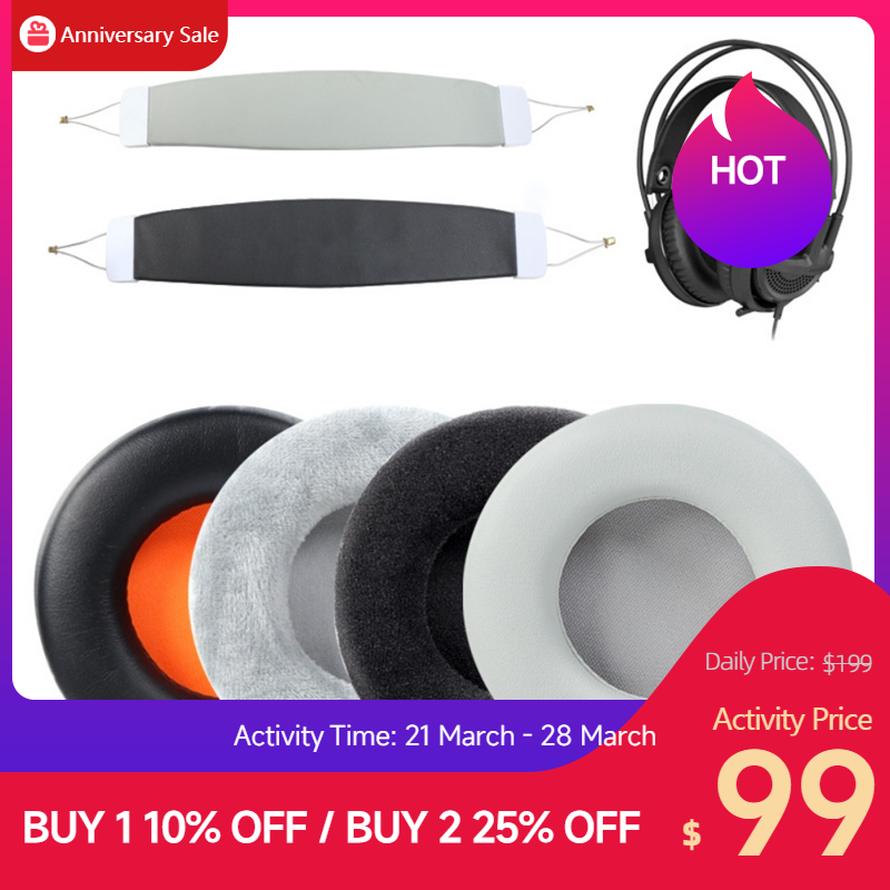Ivinxy para Steelseries Siberia V1 V2 V3 200 auriculares esponja cojín cubierta para auriculares almohadillas de espuma de repuesto para diadema